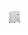 cama meble Komoda LOTTA 110 4D biały+ dąb sonoma - nr 10