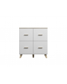 cama meble Komoda LOTTA 110 4D biały+ dąb sonoma - nr 8