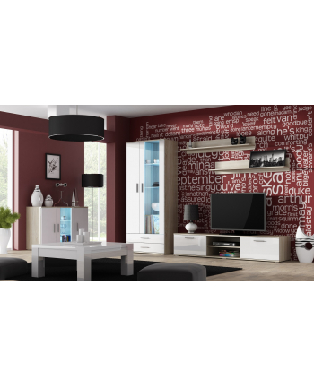 cama meble Komoda 120cm SOHO S7 dąb sonoma/ biały połysk