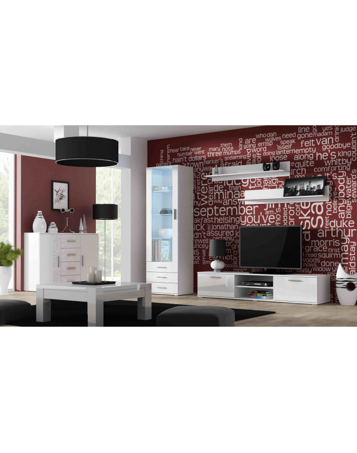 cama meble Komoda UNI biały/ biały połysk (WHITE) główny