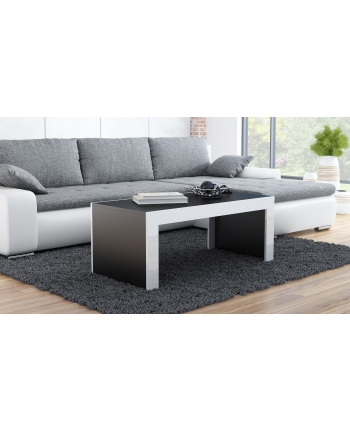 cama meble Stolik/ława TESS 120 czarny/ biały połysk