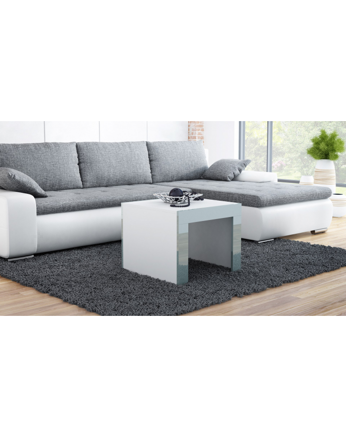 cama meble Stolik/ława TESS 60 biały/ szary połysk główny