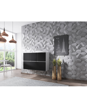 cama meble Zestaw ROCO 13 (RO1 + 3xRO5) biały/ biały/ czarny nr 1