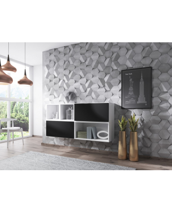 cama meble Zestaw ROCO 15 (RO4+2xRO3+2xRO6) biały/biały/czarny nr 1