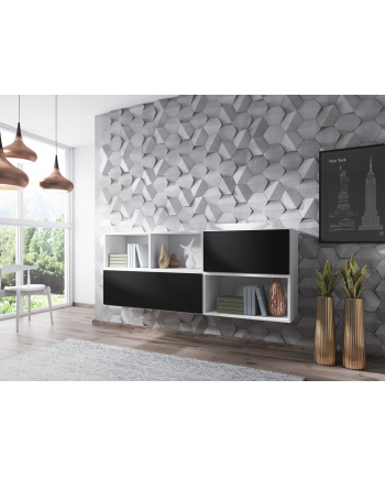 cama meble Zestaw ROCO 16 (RO1+RO2+RO3+RO4) biały/biały/czarny nr 2