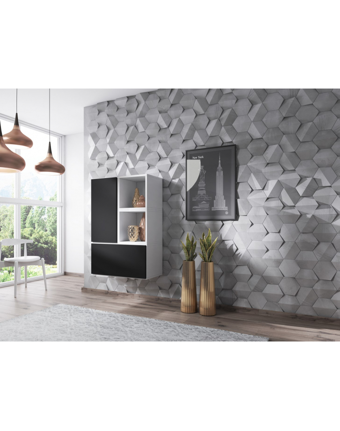 cama meble Zestaw ROCO 17 (2xRO3 + 2xRO6) biały/ biały/ czarny główny