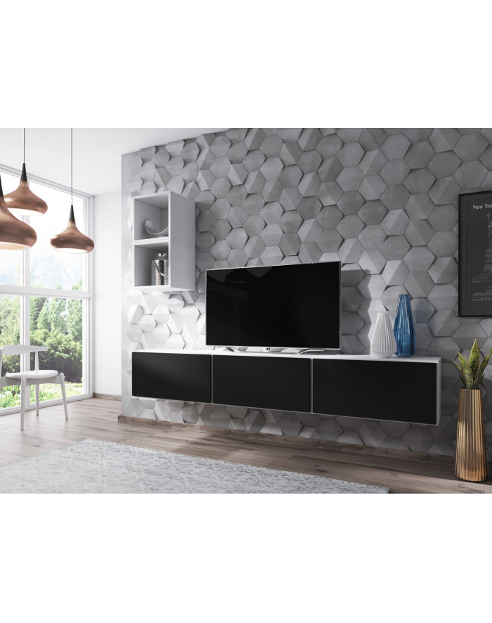 cama meble Zestaw ROCO 7 (3xRO3 + 2xRO6) biały/ biały/ czarny główny