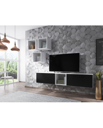 cama meble Zestaw ROCO 8 (2xRO3 + 4xRO6) biały/ biały/ czarny nr 1