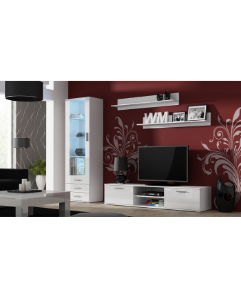 cama meble Zestaw SOHO 1 (RTV180 + Wit S1 + Półki) BI/BI POŁ