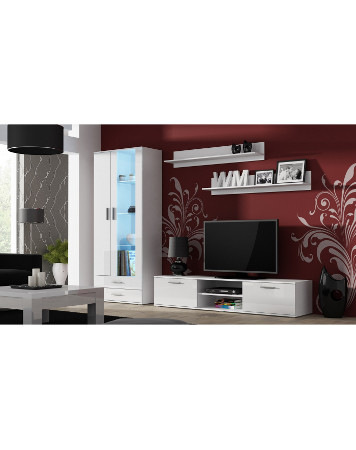 cama meble Zestaw SOHO 8 (RTV180 + Wit S6 + Półki) BI/BI POŁ główny