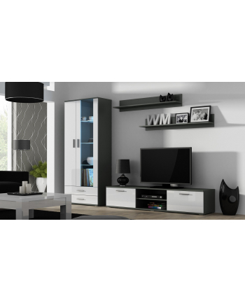 cama meble Zestaw SOHO 8 (RTV180 + Wit S6 + Półki) SZ/BI POŁ nr 1