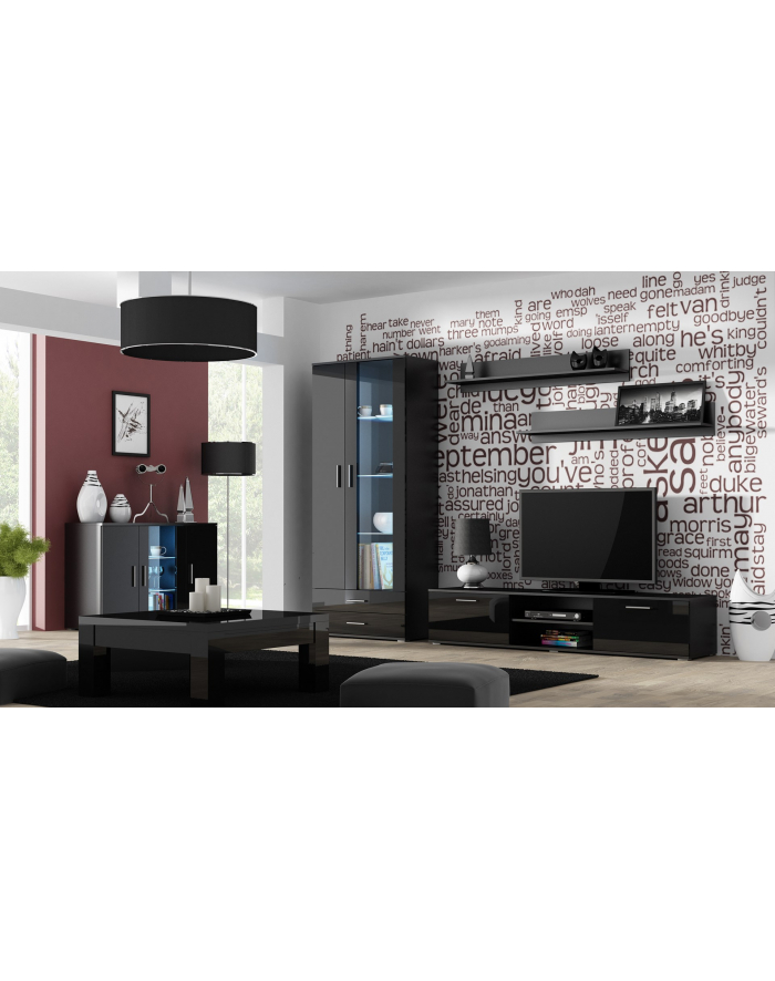 cama meble Półka 125cm (2szt) SOHO czarny mat główny