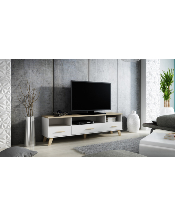 cama meble RTV LOTTA 180 3S3K biały+ dąb sonoma nr 1