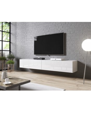 cama meble Szafka RTV SLID-E 200 cała w białym połysku nr 2