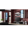 cama meble Szafka RTV SOHO 180 biały/ czarny połysk - nr 15