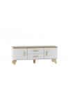 cama meble RTV LOTTA 140 2D2S biały+ dąb sonoma - nr 4
