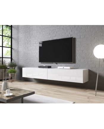 cama meble Szafka RTV SLID-E 200 cała w białym połysku nr 1