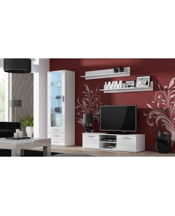 cama meble Szafka RTV SOHO 140 biały/ biały połysk nr 1