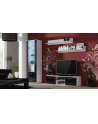 cama meble Szafka RTV SOHO 140 biały/ czarny połysk - nr 2