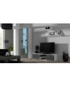 cama meble Szafka RTV SOHO 140 biały/ szary połysk - nr 6