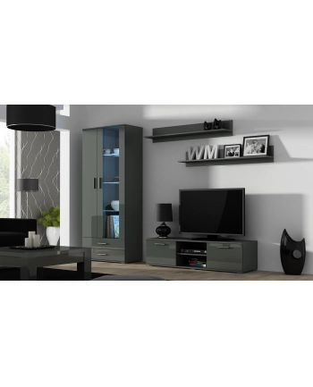 cama meble Szafka RTV SOHO 140 szary/ szary połysk nr 2