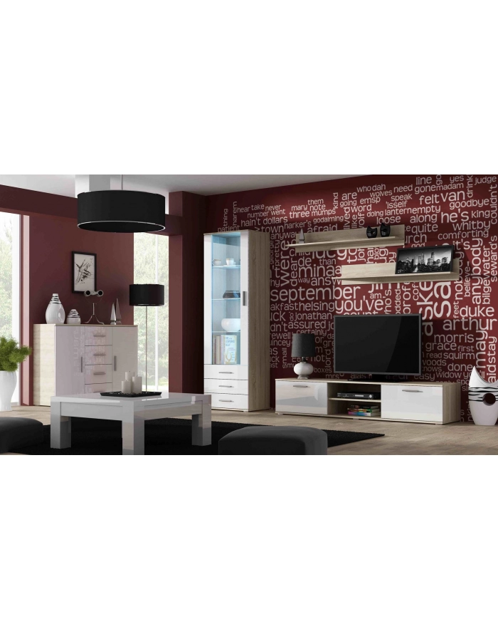 cama meble Witryna SOHO S1 dąb sonoma/ biały połysk główny