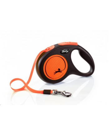 FLEXI Smycz automatyczna NEW NEON  M 5m pomarańczowa nr 1