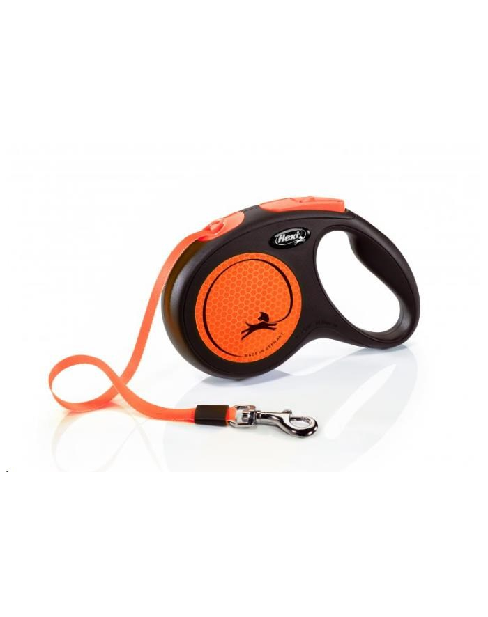 FLEXI Smycz automatyczna NEW NEON  M 5m pomarańczowa główny