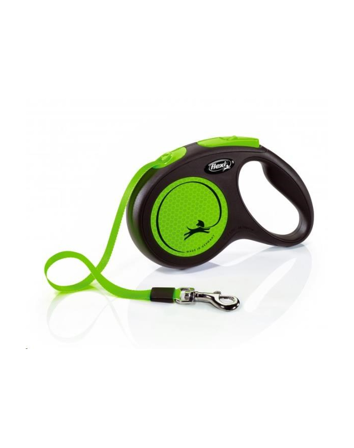 FLEXI Smycz automatyczna NEW NEON taśma M 5m zielona główny