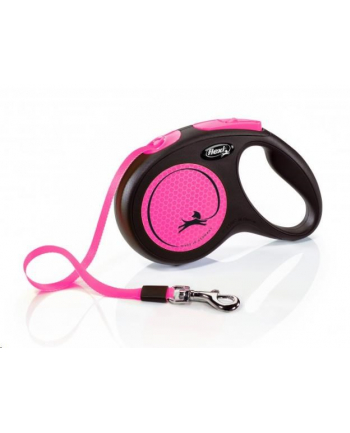 FLEXI Smycz automatyczna New Neon M  5 m kol różowy nr 1