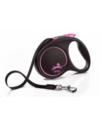 FLEXI Smycz automatyczna Black Design M  5 m różowy