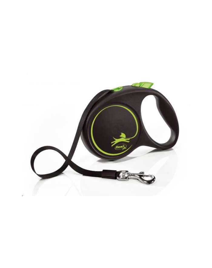 FLEXI Smycz automatyczna Black Design M  5 m zielony główny