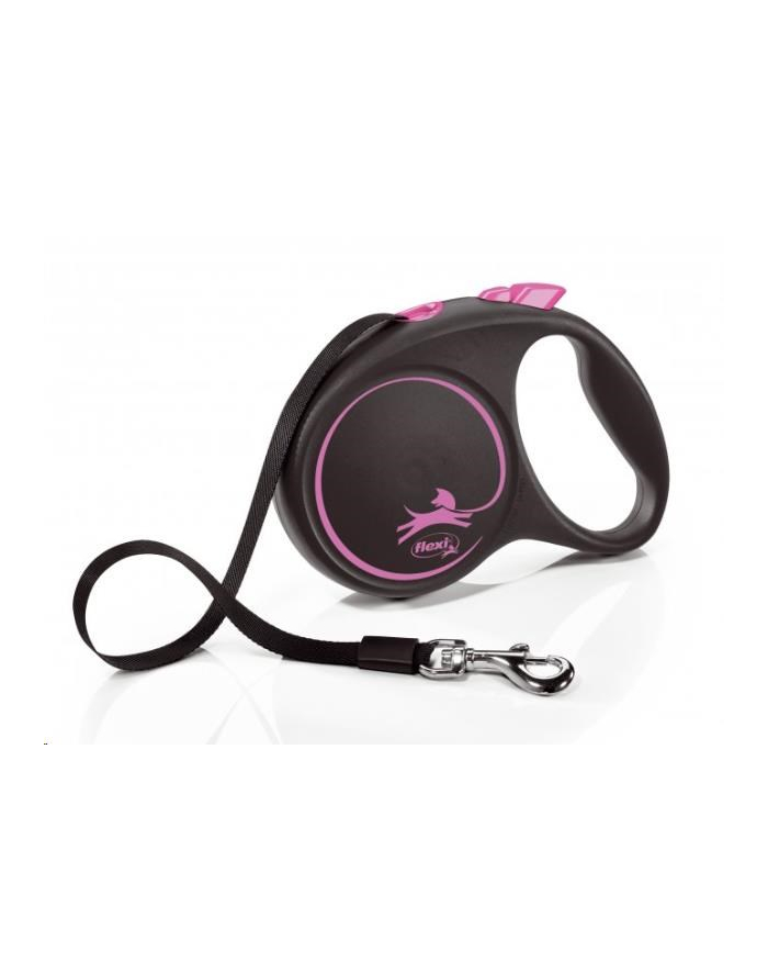 FLEXI Smycz automatyczna Black Design L  5 m różowy główny