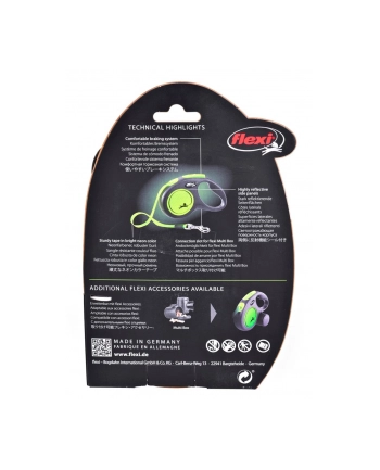 FLEXI Smycz automatyczna New Neon S  5 m kol zielony nr 2