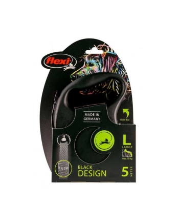 FLEXI Smycz automatyczna Black Design L  5 m czarny nr 1