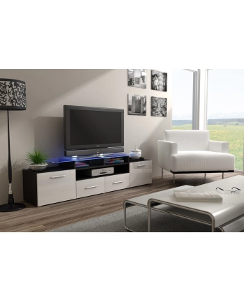 cama meble Szafka RTV EVORA 200 wenge/biały połysk nr 2