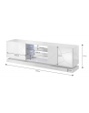 cama meble Szafka RTV QIU 160 MDF biały połysk/ biały połysk - nr 8