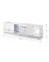 cama meble Szafka RTV QIU 200 MDF biały połysk/ biały połysk - nr 7