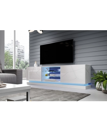 cama meble Szafka RTV QIU 200 MDF biały połysk/ biały połysk nr 2