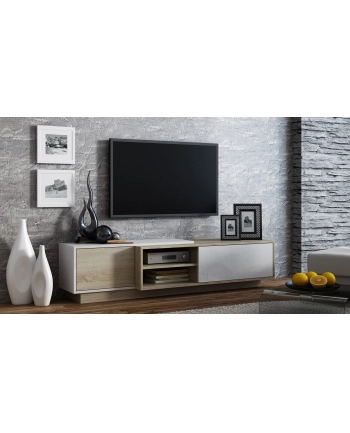 cama meble Szafka RTV SIGMA1 180 sonoma/biały połysk nr 2