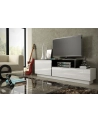 cama meble Szafka RTV SIGMA3 180 biały/biały połysk + czarny - nr 4