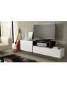 cama meble Szafka RTV SIGMA3 180 biały/biały połysk + czarny - nr 6