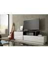 cama meble Szafka RTV SIGMA3 180 biały/biały połysk + czarny - nr 8