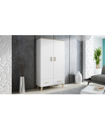 cama meble Szafa LOTTA 2D2S biały+ dąb sonoma nr 1