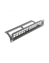 LANBERG patch panel blank 12 port 1U with organizer for keystone modules Kolor: CZARNY - nr 10
