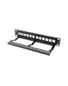 LANBERG patch panel blank 12 port 1U with organizer for keystone modules Kolor: CZARNY - nr 12