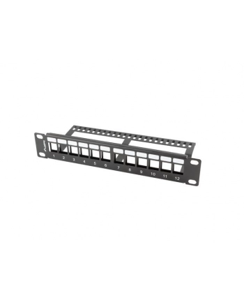 LANBERG patch panel blank 12 port 1U with organizer for keystone modules Kolor: CZARNY nr 1