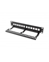 LANBERG patch panel blank 12 port 1U with organizer for keystone modules Kolor: CZARNY - nr 7
