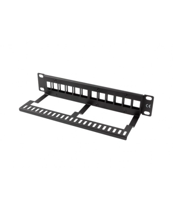LANBERG patch panel blank 12 port 1U with organizer for keystone modules Kolor: CZARNY nr 2
