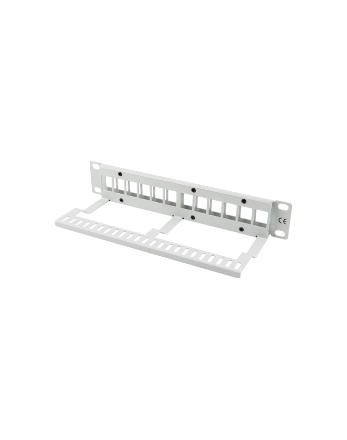 LANBERG patch panel blank 12 port 1U with organizer for keystone modules gray główny